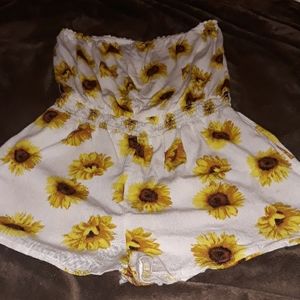 White sunflower romper